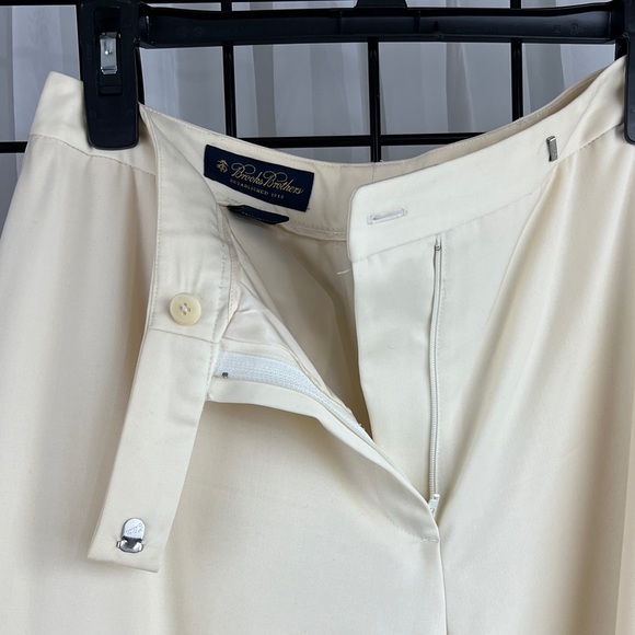 Brooks Brothers Cream Wide Leg Women's Pants - Picture 7 of 11